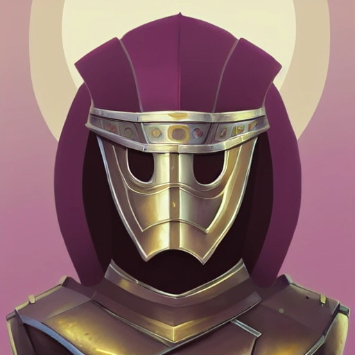 high detail fantasy portrait of a robust female knight wearing armour and face helmet, big lips by james gilleard
