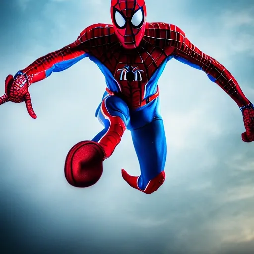 A portrait of a ironman dressed as spiderman, front facing, meta ...