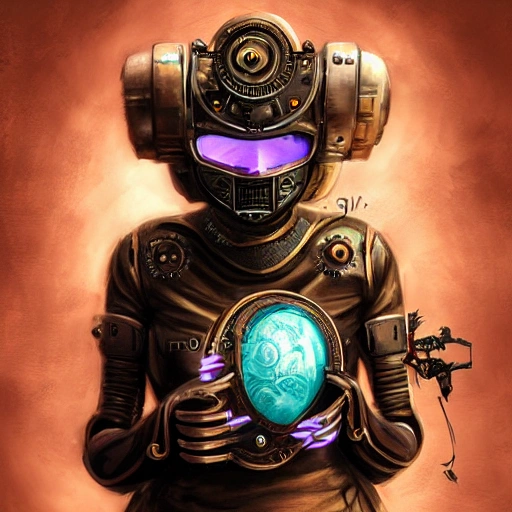 steampunk helmet fantasy art mask robot ninja stylized digital illustration sharp focus, elegant intricate digital painting , 3D, cyberpunk girls, female, 3D, Oil Painting