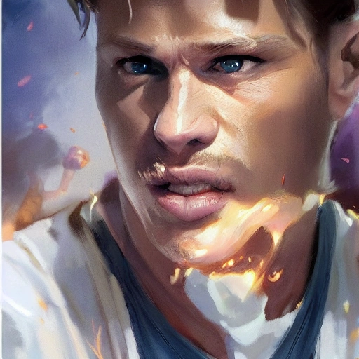 Brat pitt making pancakes animation pixar style, by magali villeneuve, artgerm, jeremy lipkin and michael garmash, rob rey and kentaro miura style, golden ratio, trending on art station