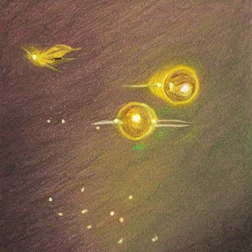 Prompt: fireflies, Pencil Sketch