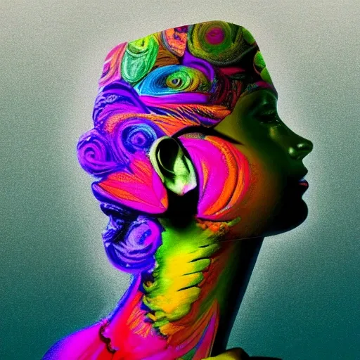 a perfect portrait of lady, an extremely psychedelic experience, colorful, surreal, dramatic lighting, LSD, detailed face, intricate, elegant, highly detailed, digital painting, artstation, concept art, smooth, sharp focus, illustration

{
"Seed": 1593459412,
"Scale": 7,
"Steps": 30,
"Img Heigh": 512,
"Img Width": 704
}

