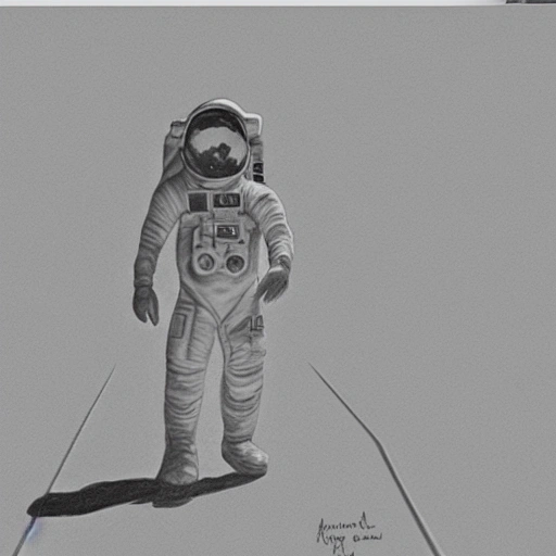 Drawing of astronaut - Stock Image - F017/2693 - Science Photo Library