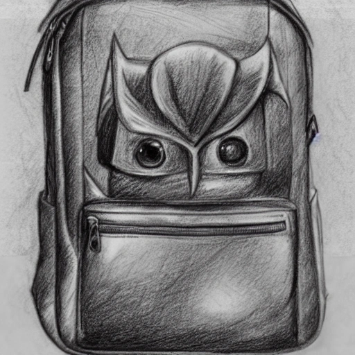 fantasy backpack pencil sketch 