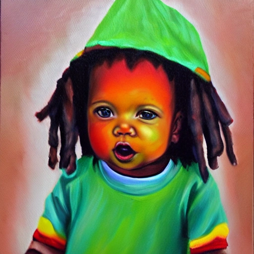 Rasta baby, Oil Painting, 3D