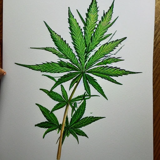 weed pencil drawing