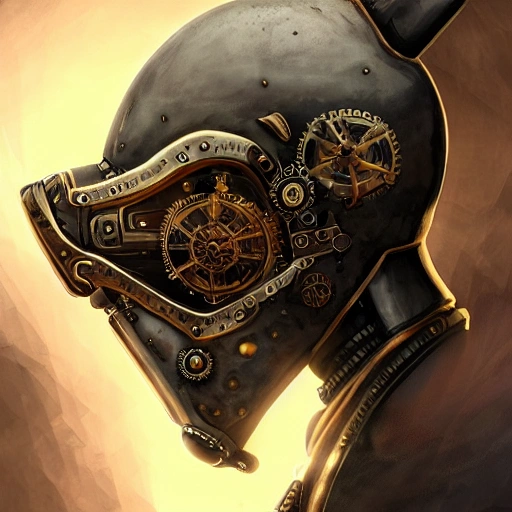 steampunk helmet fantasy art mask robot ninja stylized digital illustration sharp focus, elegant intricate digital painting artstation concept art global illumination ray tracing advanced technology chaykin howard and campionpascale and cooke darwyn and davis jack