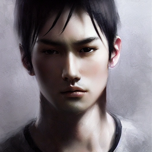 Ruan Jia, night, detailed human face, realistic, black hair young handsome man, 8K, light and shadow, Japanese style, high detail upper body, gray clothes