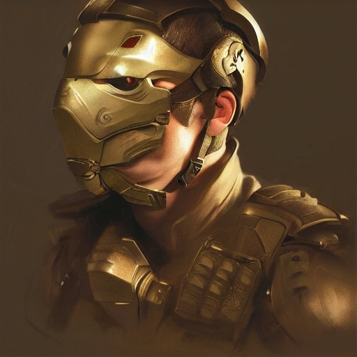Ruan Jia, night, face detail, realistic, brown hair, man with high-tech mask, 8K, light and shadow, Japanese style, high detail upper body, soldier, superhero, rendering