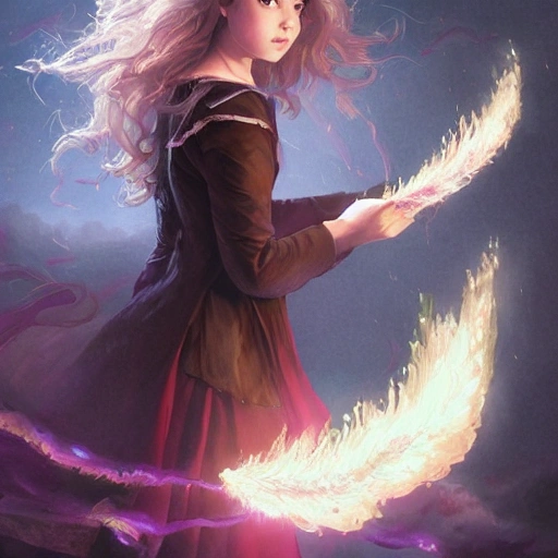 realistic portrait of a innocent young teen girl, d&d magic fantasy, dark magical school student uniform, light curly hair, casting a bright large-scale magical spell around herself, overflowing energy, highly detailed, digital painting, trending on artstation, pixiv, concept art, sharp focus, illustration, art by Ross Tran and Greg Rutkowski and Walt Disney animation, 3D