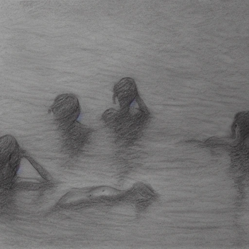 naked women in the sea
, Pencil Sketch