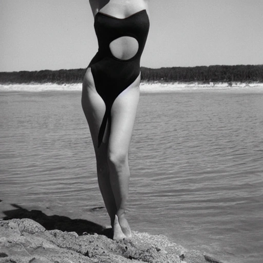 woman in monokini posing