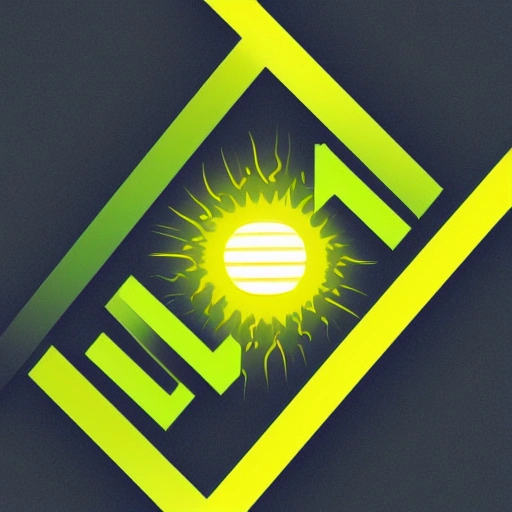 Design a sleek and modern revolutionary logo for a solar installation company that incorporates the imagery of a sun and write the company's name, "Solarteur", in a bold and innovative font. color green yellow blue, Beautiful Lighting, Happy, trending on Artstation