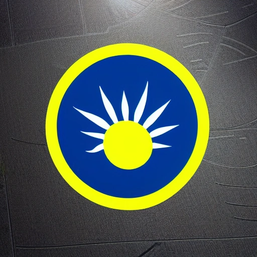 Design a sleek and modern revolutionary logo for a solar installation company that incorporates the imagery of a sun and write the company's name, "Solarteur", in a bold and innovative font. color green yellow blue, Beautiful Lighting, Happy, trending on Artstation