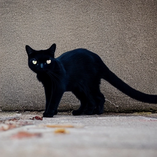 black cat in the street
