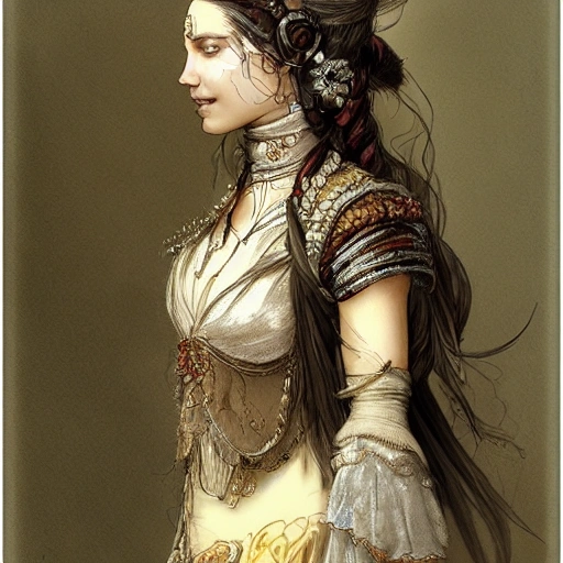 digital illustration of a Spanish Moor Princess, a fantasy character inspired by the culture, dressed in traditional attire, masterpiece, extremely detailed, full art illustration, trending on Artstation, by Jean Baptiste Monge.