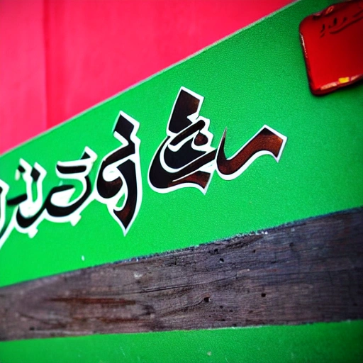 Muslim signboard with the words "南庭小径" on a green background