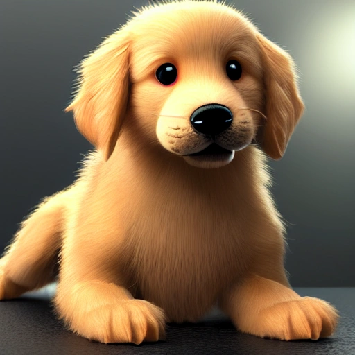 very cute puppy golden retriever with large big eyes, high resol ...