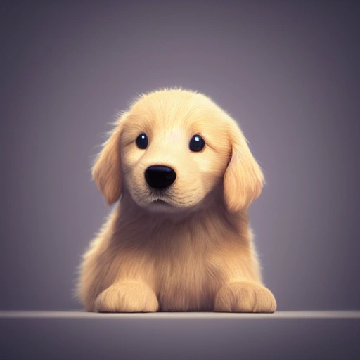 Crowdsourced AI Art - very cute puppy golden retriever with large ...