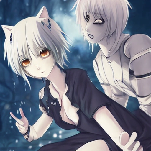 Lexica - Moe anime style Ultra realistic arc_nights fantastically detailed  reflecting eyes modern anime style art massive detailed, {{{{{cats}}}}},  c...