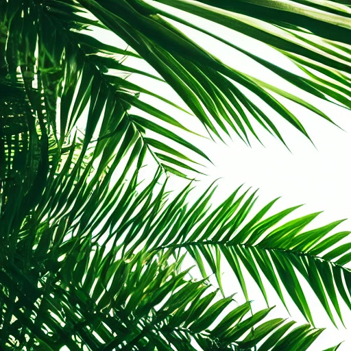 natural foliage forest jungle on white background 