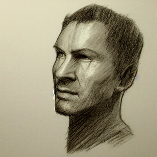 , Pencil Sketch，man, 3D