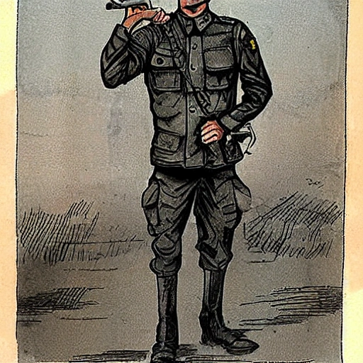man, Cartoon,soldier
