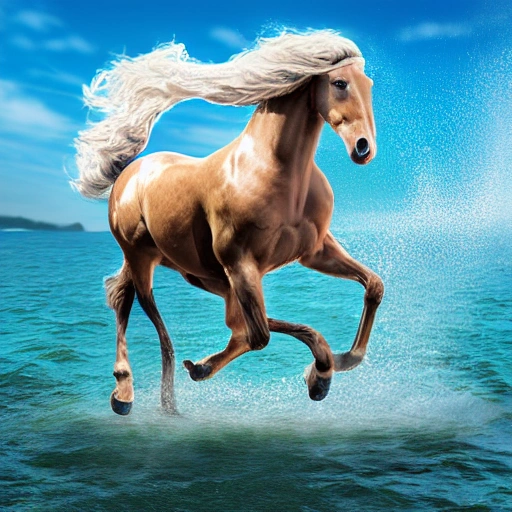 running horse sea
, 3D