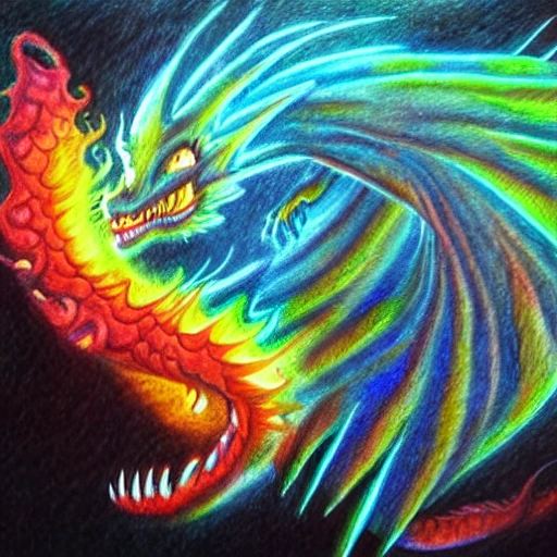 aby rain dragon breathing fire, 3D, Trippy, Oil Painting, Pencil Sketch, Cartoon, Water Color