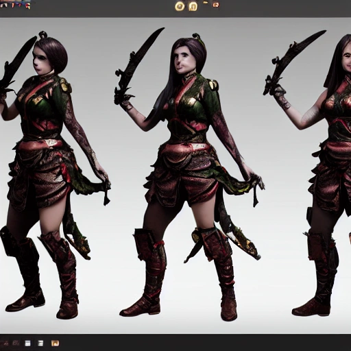 3d fantasy group of 5 woman magic soldier, detailed, unreal engine 5,high resolution