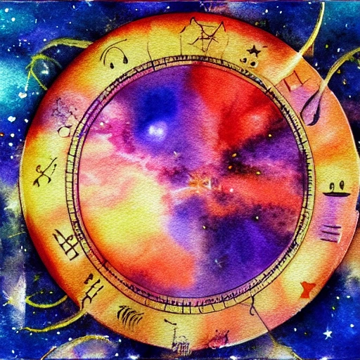 background for astrological forecast, Water Color