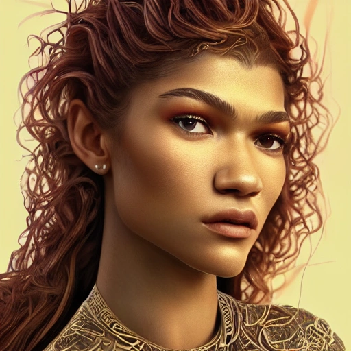 Crowdsourced AI Art - a portrait of Zendaya 