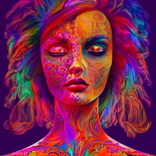 a perfect portrait of lady, an extremely psychedelic experience ...