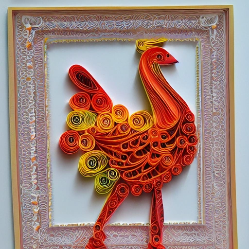 paper quilling, paper cut art, paper illustration, Turkey, thanksgiving, very detailed, 8k --v 4