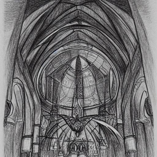 Church of tiamat, syymetry, , Pencil Sketch