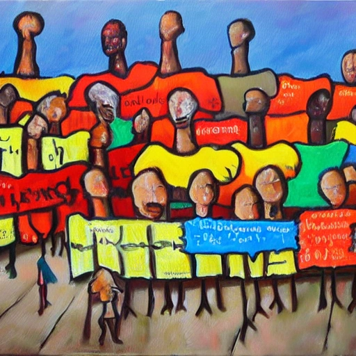 Solidarity, Charity, Economy, Innovation, Collective Investment, Individual Genius, Social Wage, Assistance, Aid, Entitled, Oil Painting