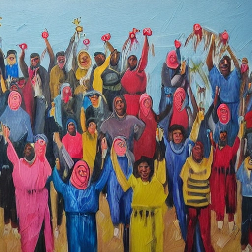don't show people in the picture, Solidarity, Charity, Economy, Innovation, Collective Investment, Individual Genius, Social Wage, Assistance, Aid, Entitled, Oil Painting