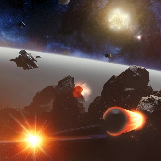 Space war with Giants Planets, Dramatic, HD, Dynamic Lighting, Beautiful Lighting