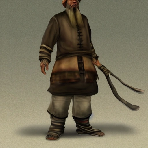 A Chinese fisherman 3D Ultra Detailed character concept art from LOTRO