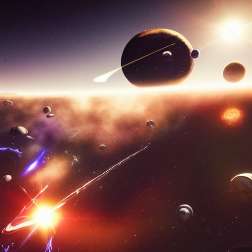 Space war with Giants Planets, Dramatic, HD, Dynamic Lighting, Beautiful Lighting