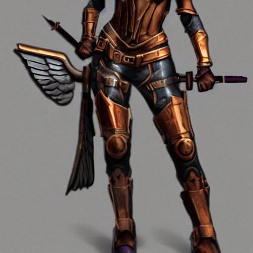 3D full-body rendering of a Valkyrie who looks like Amanda Heard, masterpiece, Ultra Detailed, character concept art by Geopunk.