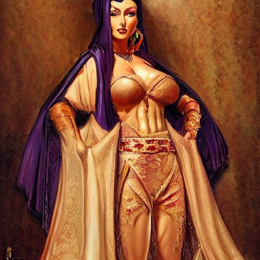 3D full-body portrait of an Ottoman Concubine who looks like Kosem Sultan, masterpiece, Ultra Detailed, character concept art by Ralph Horsley.