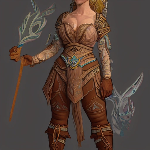 3D full-body portrait of a female peasant who looks like Emilia Clarke, masterpiece, Ultra Detailed, character concept art for World of Warcraft by Tony DiTerlizzi.