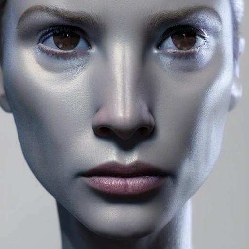 complex 3d render ultra detailed of a beautiful human face,  150 mm, beautiful studio soft light, rim light, vibrant details, luxurious model, hyperrealistic, elegant, beautiful background, octane render, H. R. Giger style, 8k