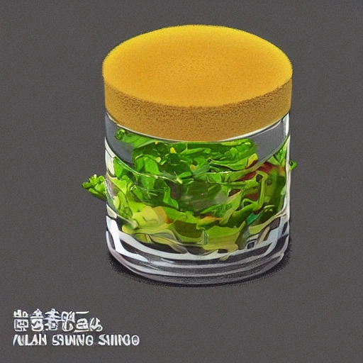 salad sponge dressing, Trending on Artstation, Hiroaki Tsutsumi style