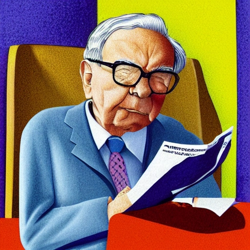 Warren Buffett 469A Pen & Ink Portrait Drawing • Condren Galleries