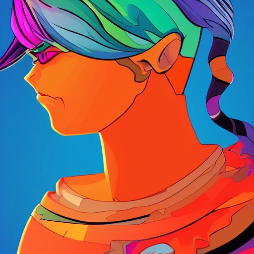 profile of an ultra detailed arcane style illustration, bright colors, 2d, 8k, 4:3 format, floating head