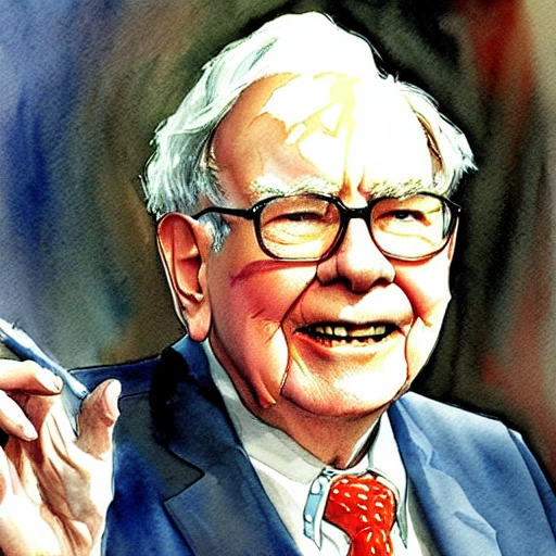 warren buffett, watercolor painting