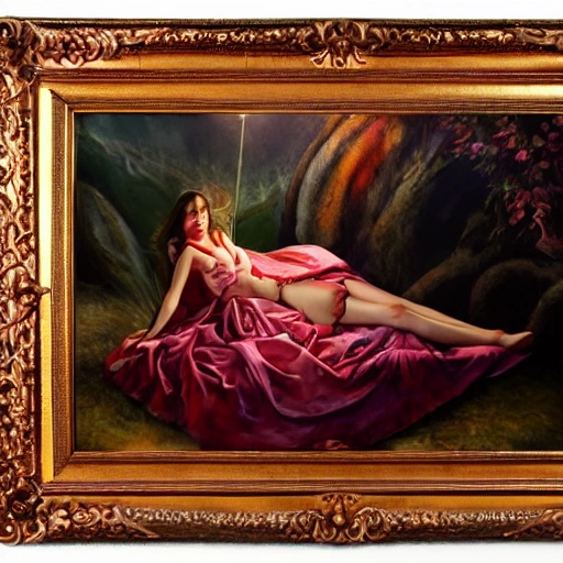 dream about a girl, in a fantasy very detailed art world psychédélique war in color; deep color, 8k ultra,, 3D, Oil Painting