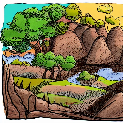 prehistoric landscape, Cartoon